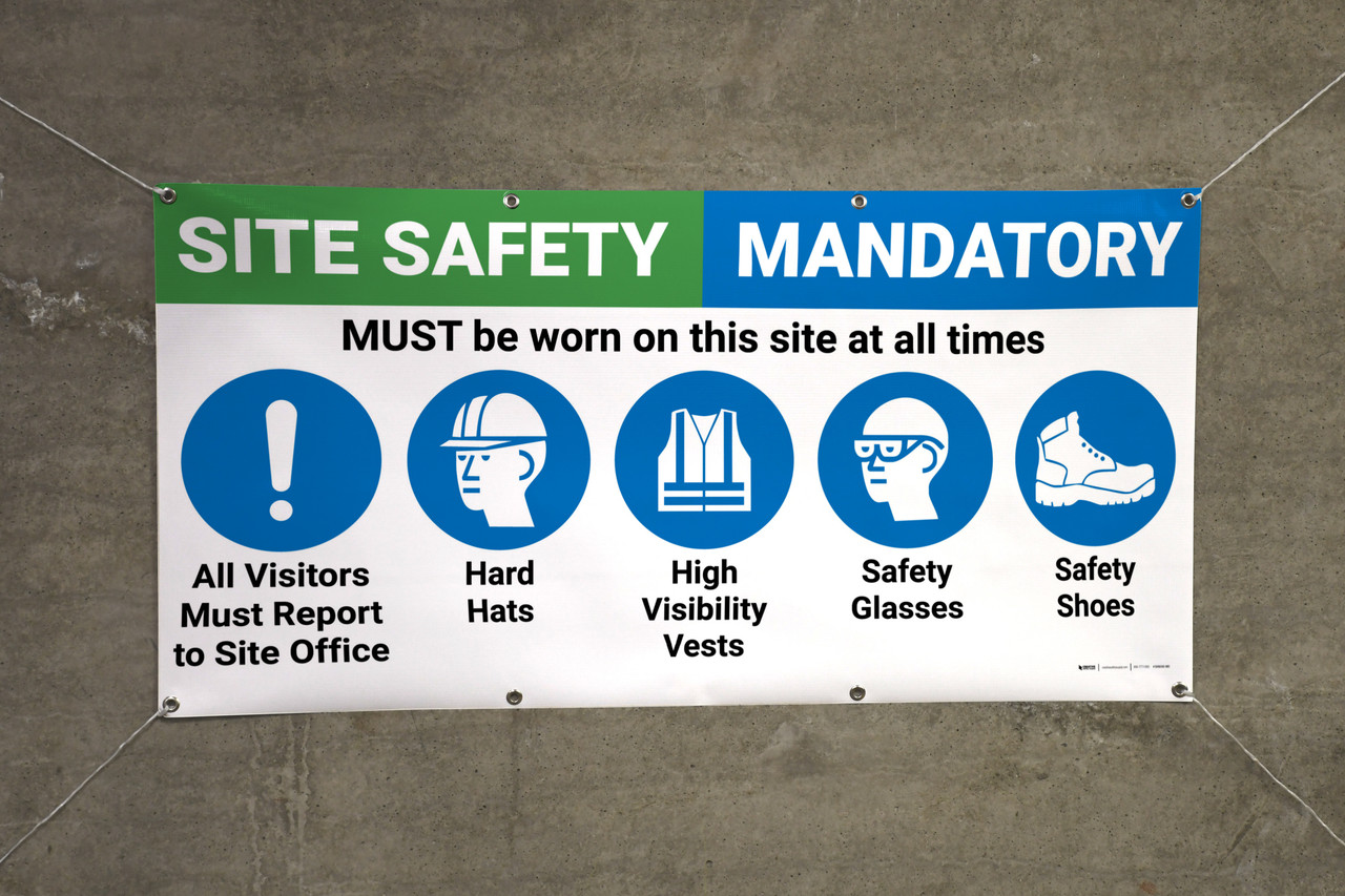 Safety First Site Safety Mandatory PPE Banner