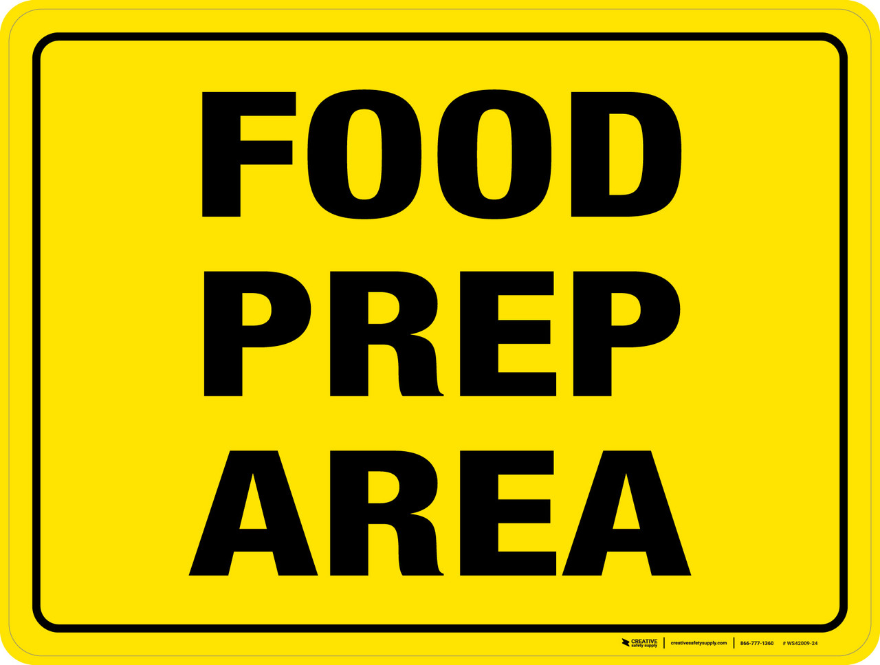 Food Prep Area Floor Sign (Rectangle)