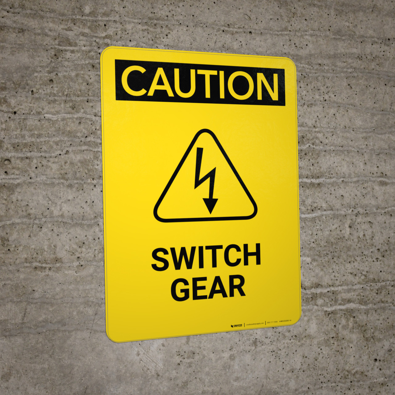 Caution: Switch Gear - Portrait Wall Sign