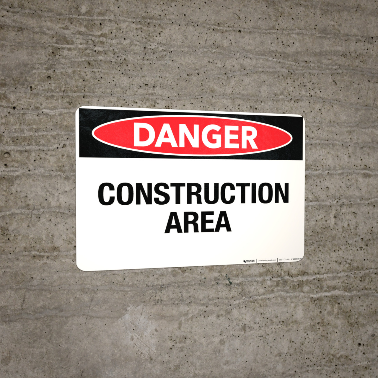 Danger Construction Area Wall Sign