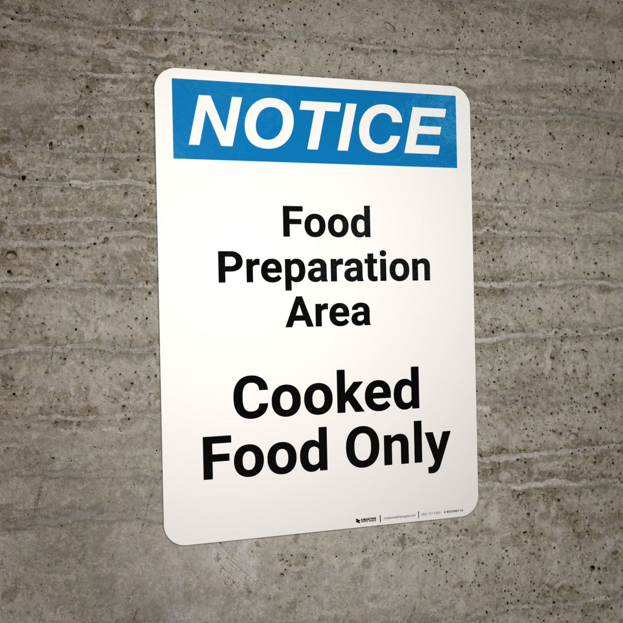 Notice Food Prep Area Bakers Only Portrait Wall Sign