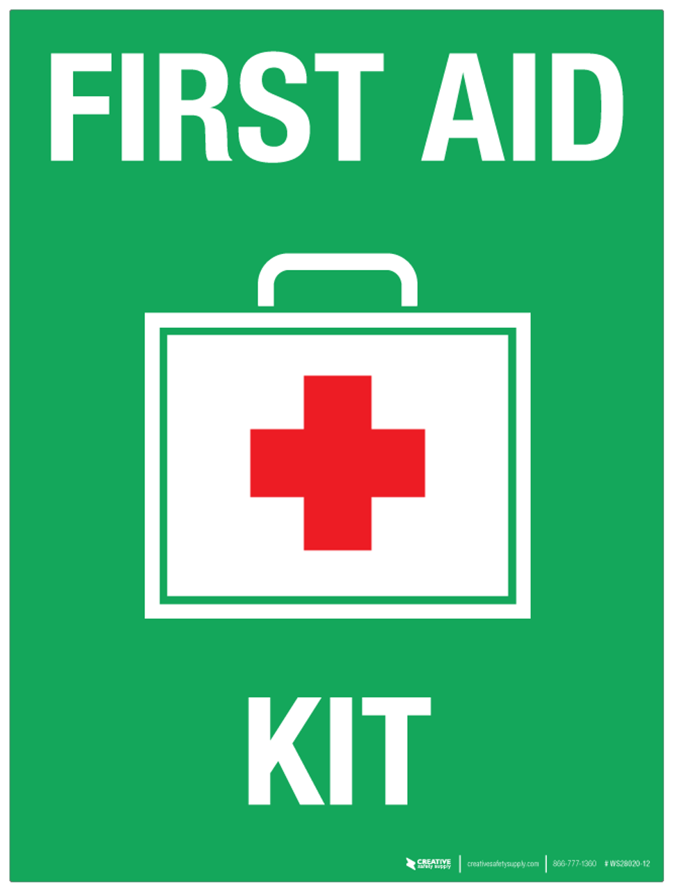 First Aid Kit red Wall Sign