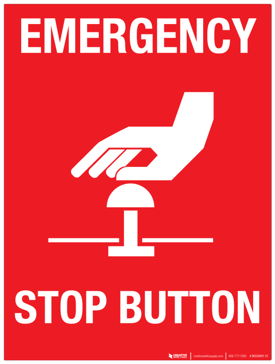 emergency stop button sign