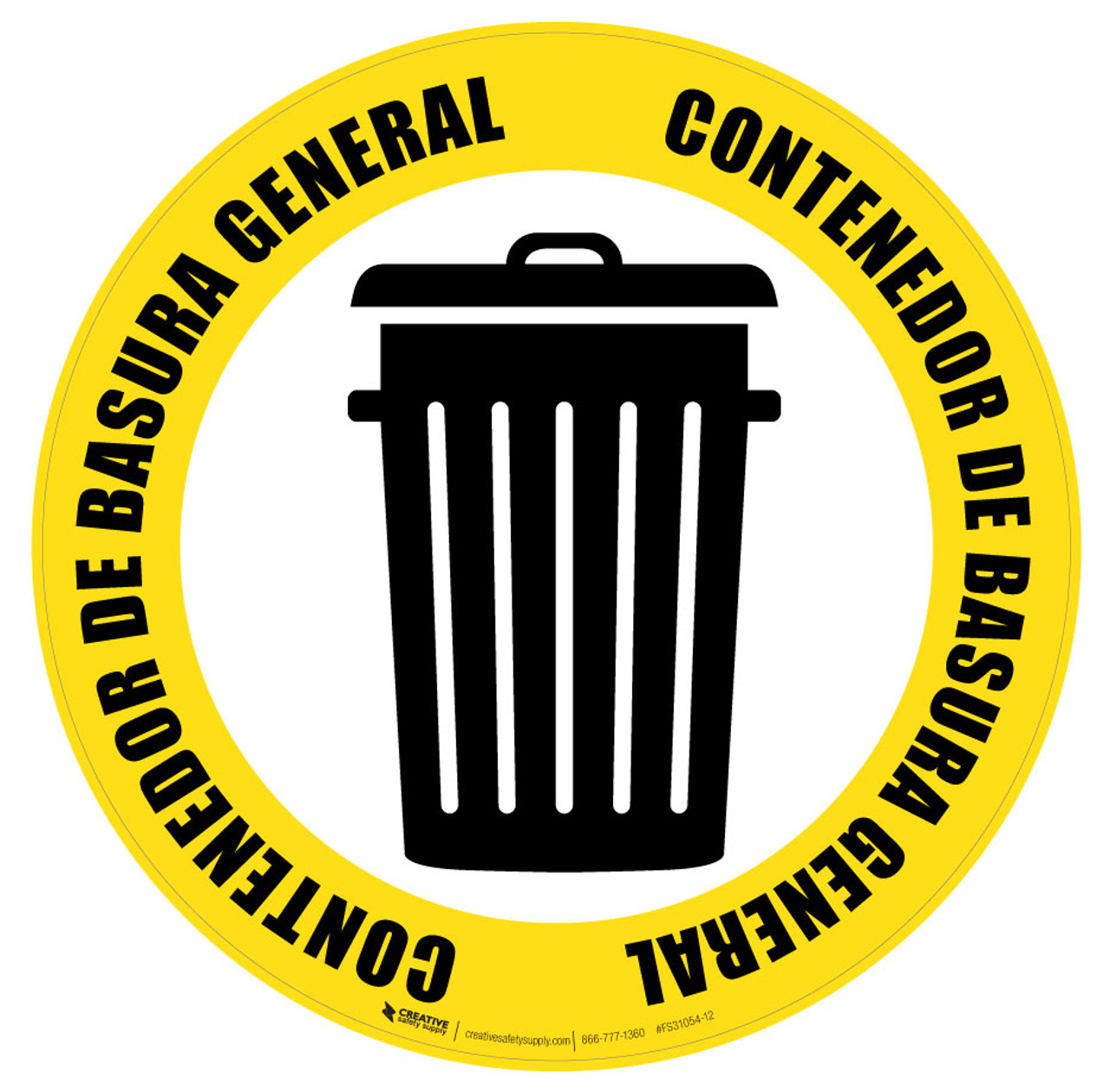 Contenedor de Basura General (General Trash Can) Icon - Floor Sign