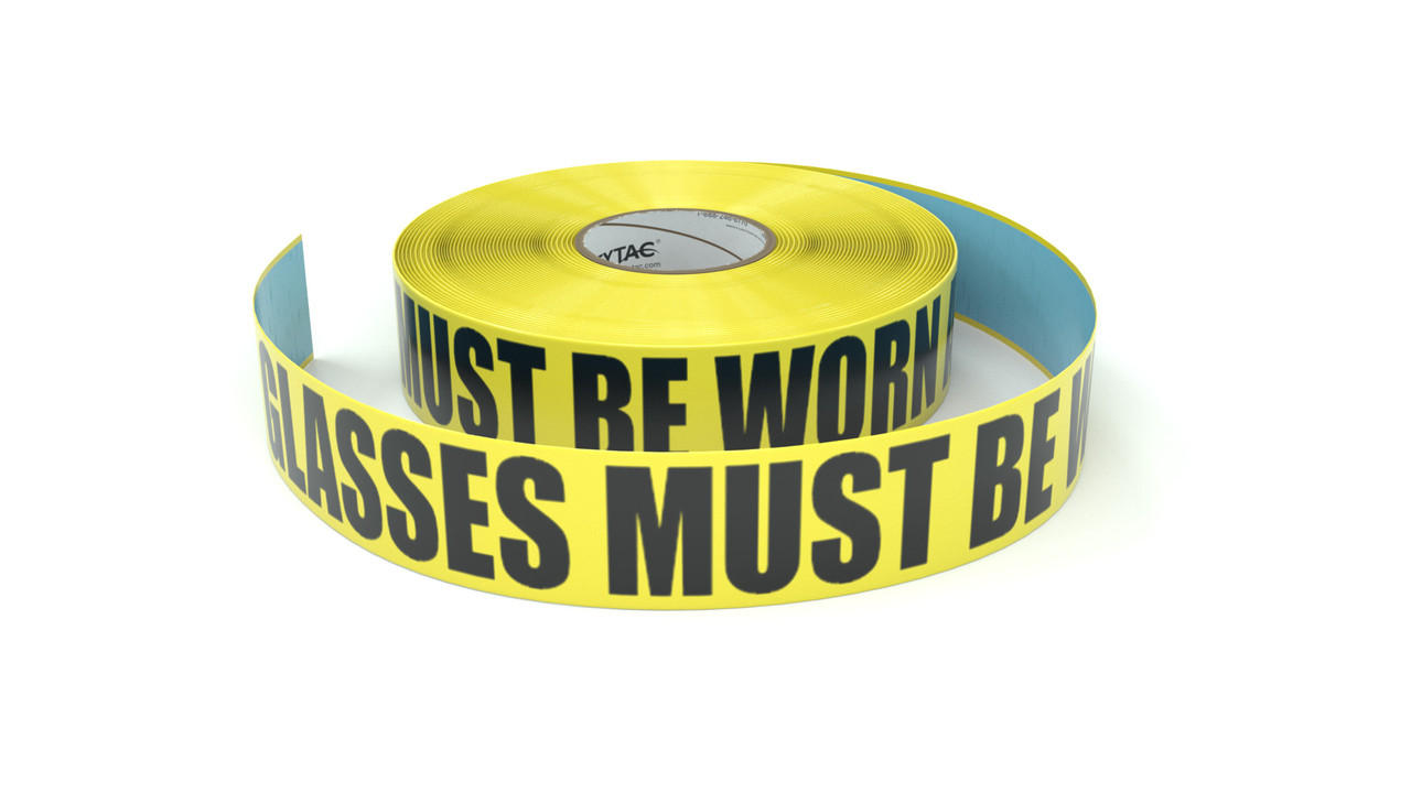 Safety Glasses Must be Worn at All Times Inline Printed Floor Marking Tape