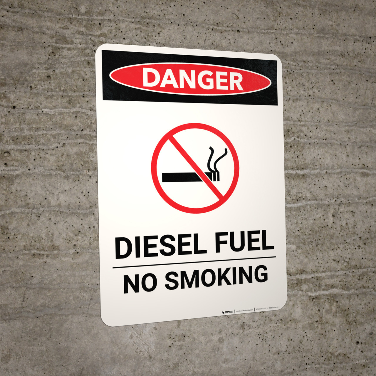Diesel Fuel No Smoking Portrait Wall Sign
