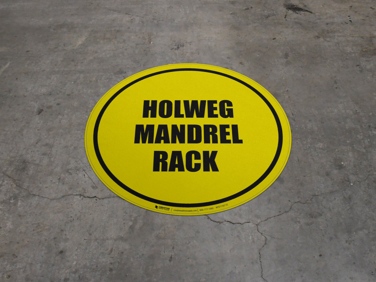 Holweg Mandrel Rack Floor Sign