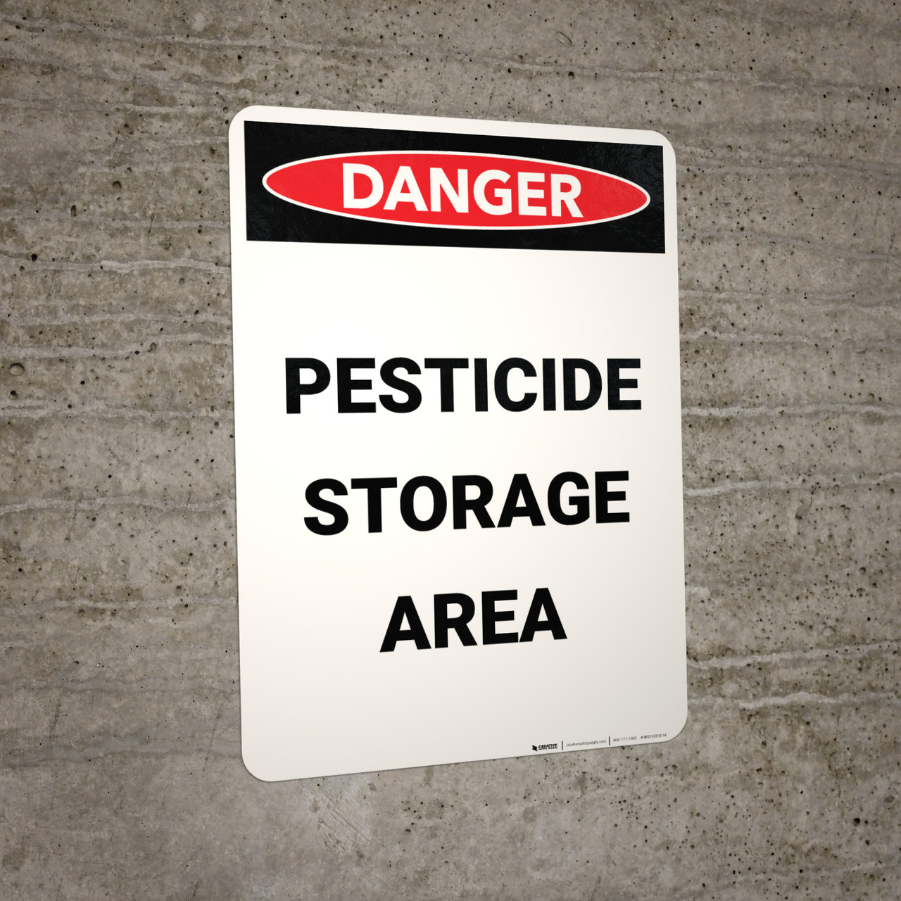 Danger Pesticide Storage Area Portrait Wall Sign