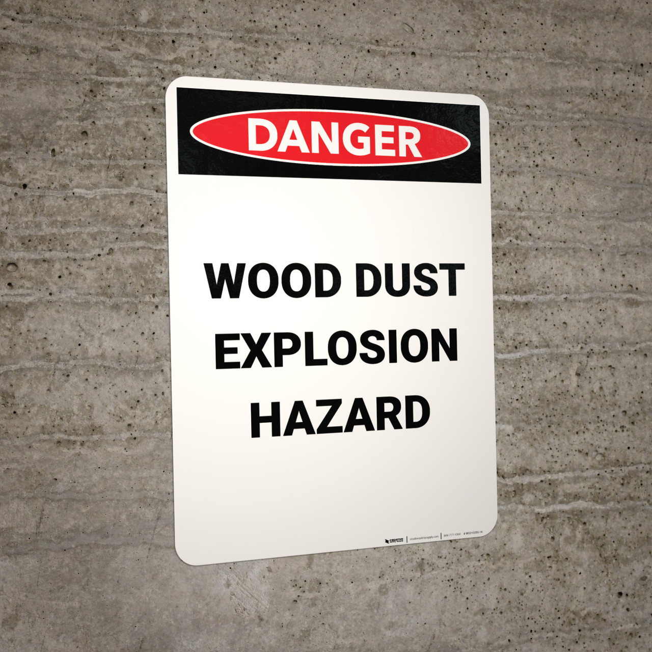 Wood Dust Explosion Hazard Portrait Wall Sign
