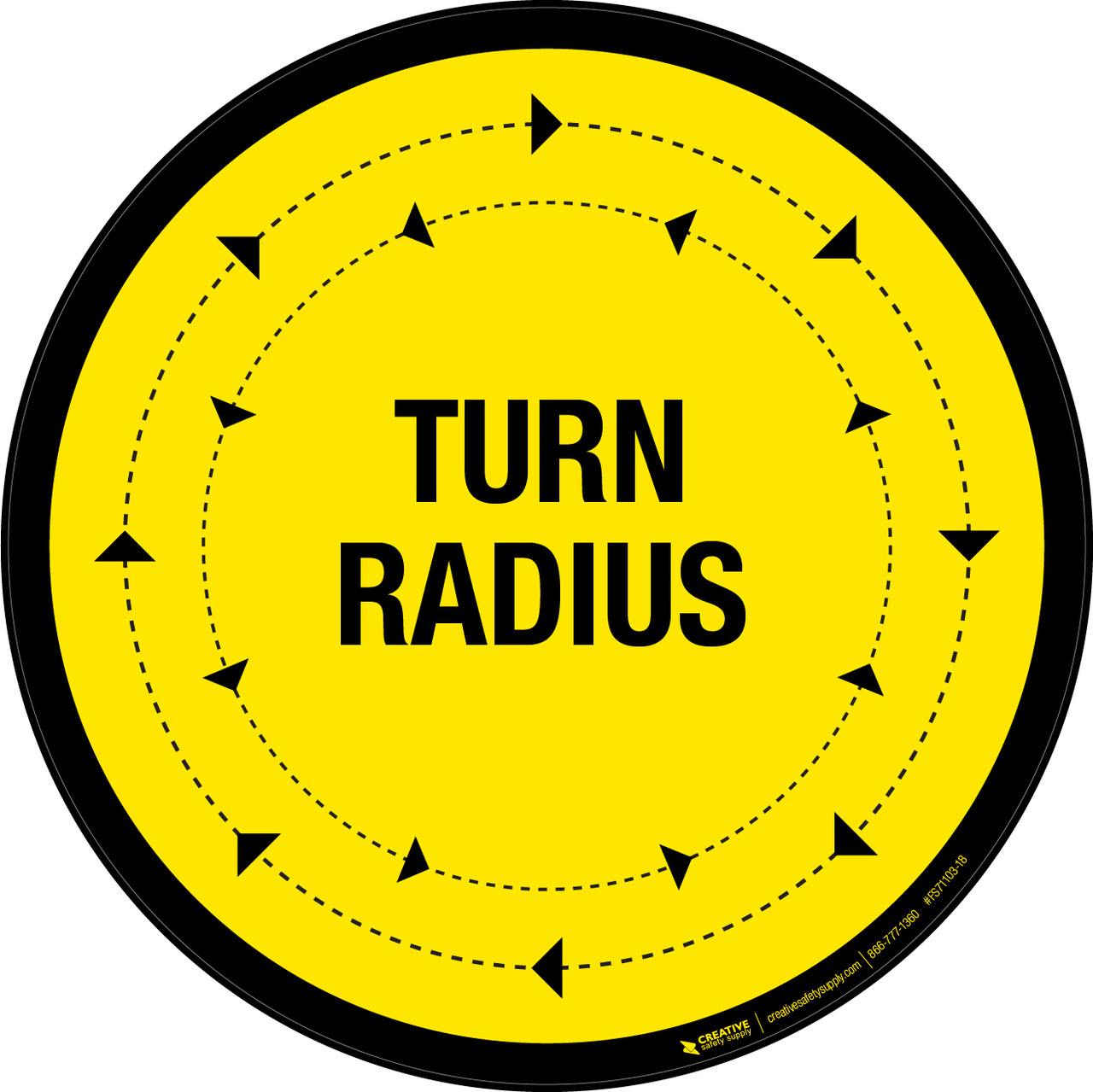 Turn Radius Floor Sign