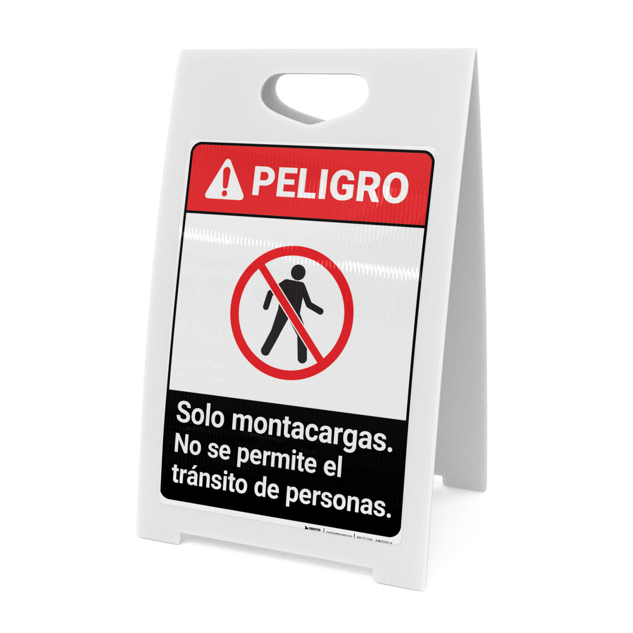 Forklifts Only Spanish ANSI AFrame Sign