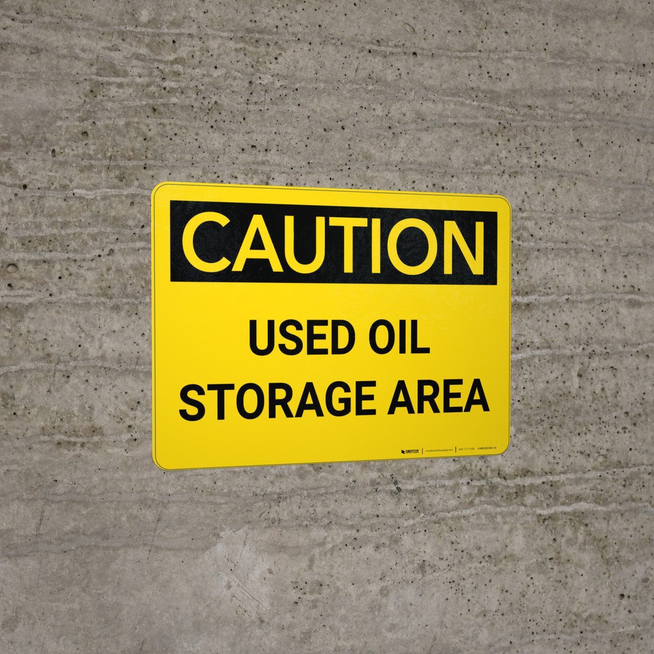 Caution Used oil Storage Area Landscape