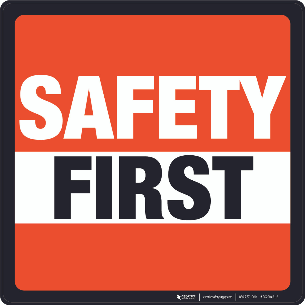 Safety First (Orange/Square) - Floor Sign
