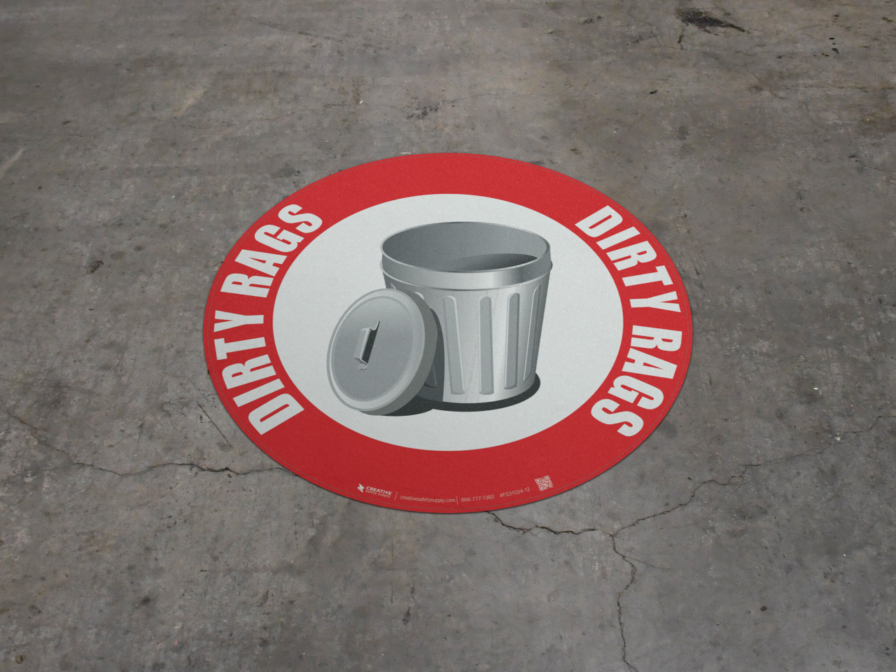 Dirty Rags (White/Red with Graphic) - Floor Sign