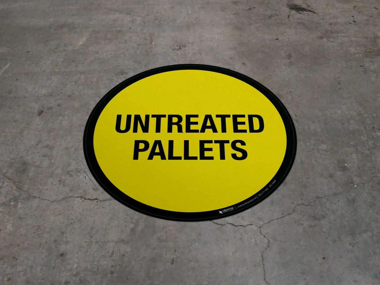 Untreated Pallets Floor Sign
