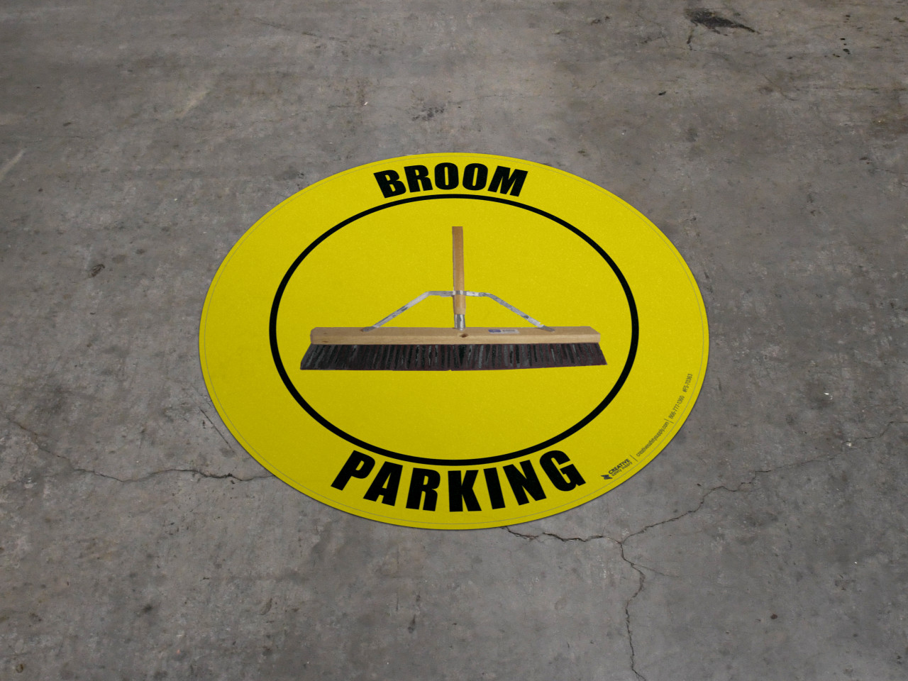 Broom Parking (Real) Floor Sign
