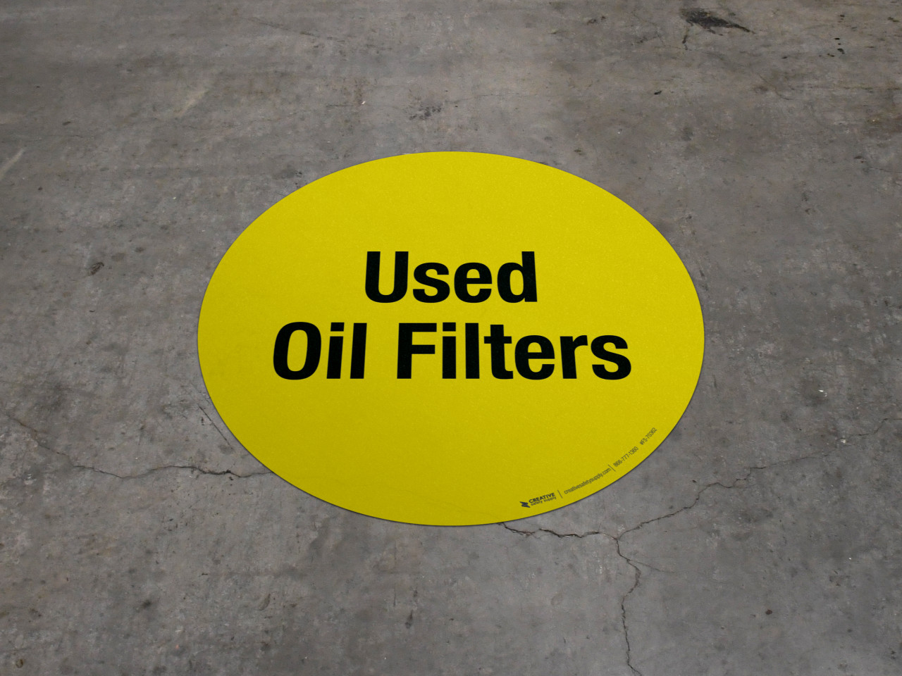 Used Oil Filters Floor Sign