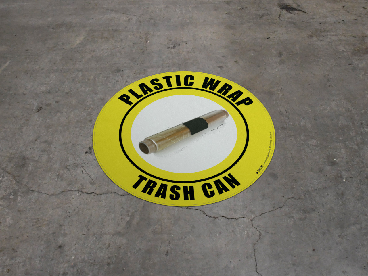 Plastic Wrap Trash Can (Real) Floor Sign