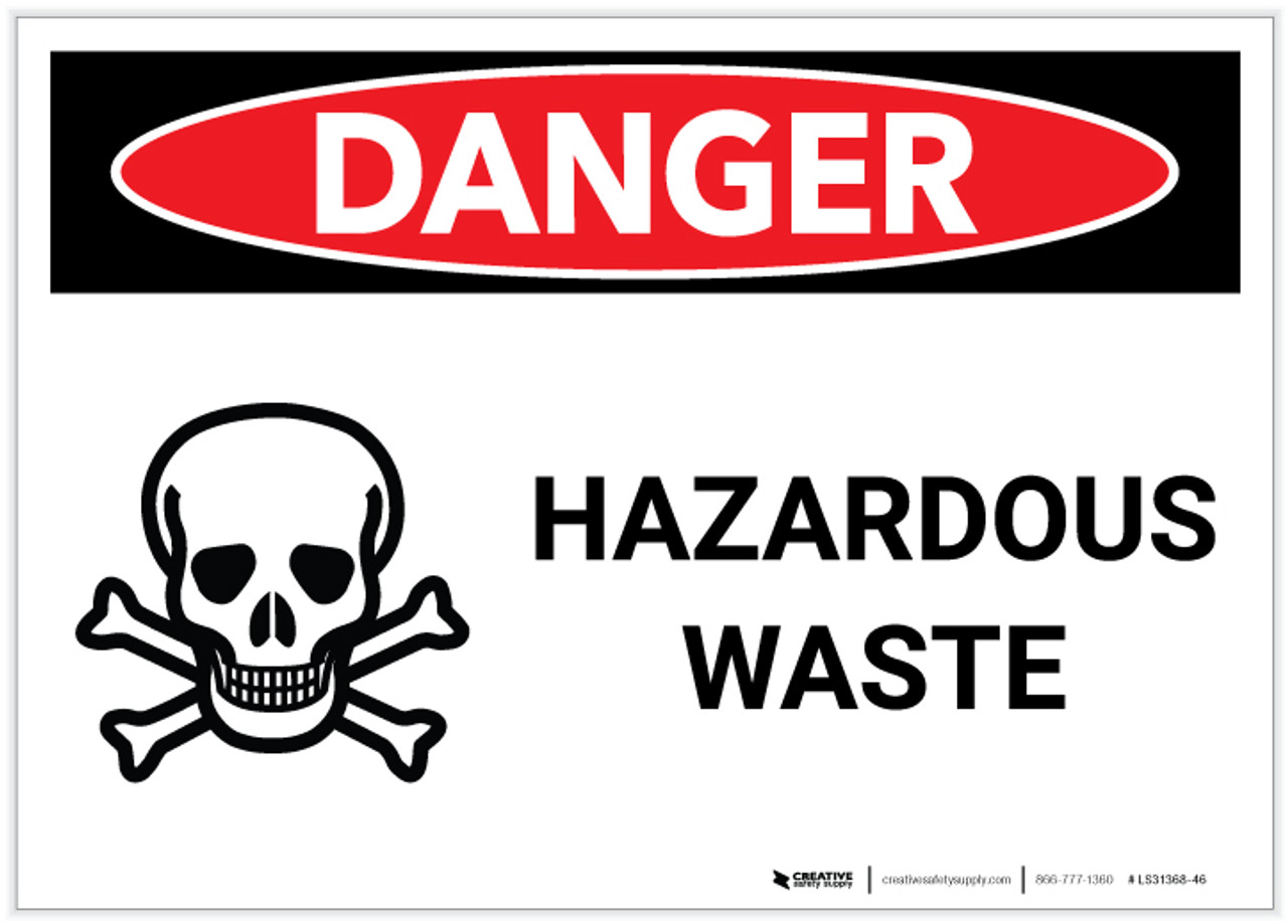 Danger: Hazardous Waste with Graphic - Label danger-hazardous-waste-with-graphic-label