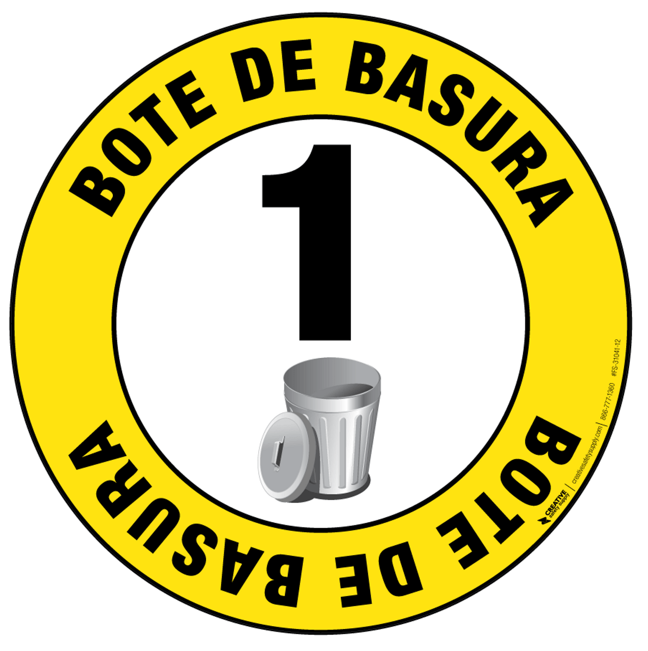 Bote de Basura (Trash Can) - Floor Sign (with numbering)