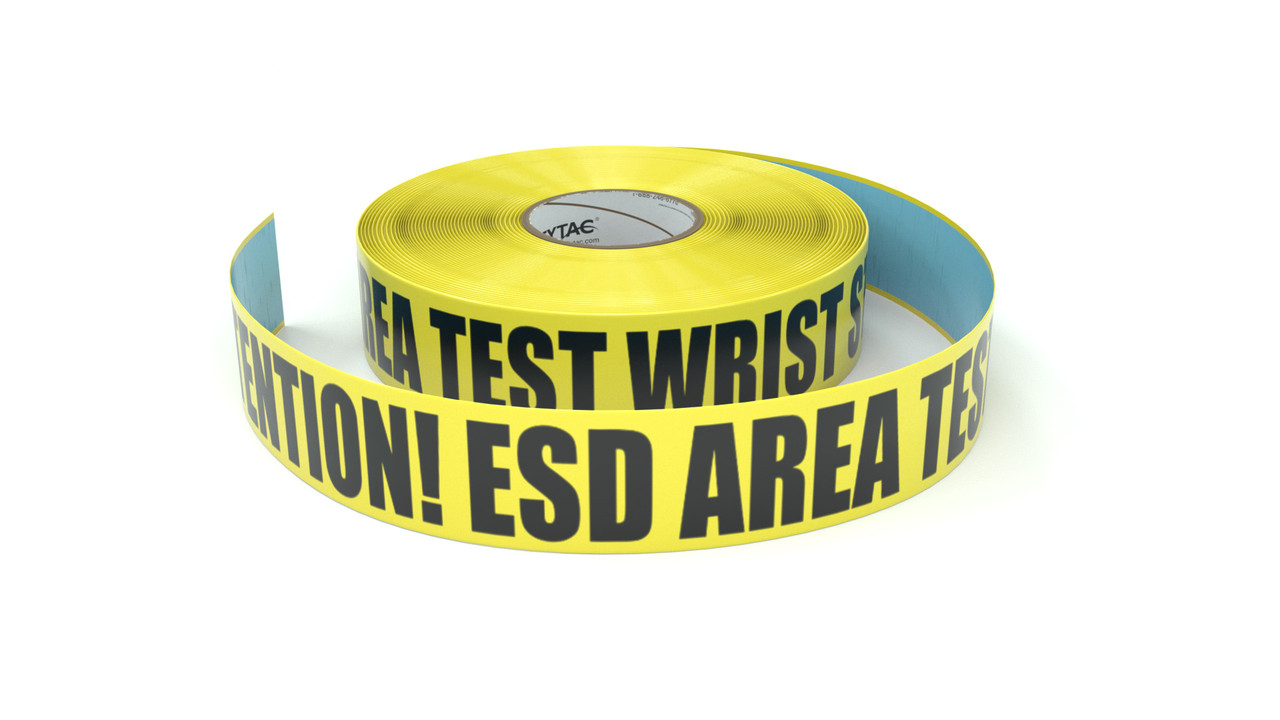 ESD: Attention! ESD Area Test Wrist Strap - Inline Printed Floor Marking  Tape