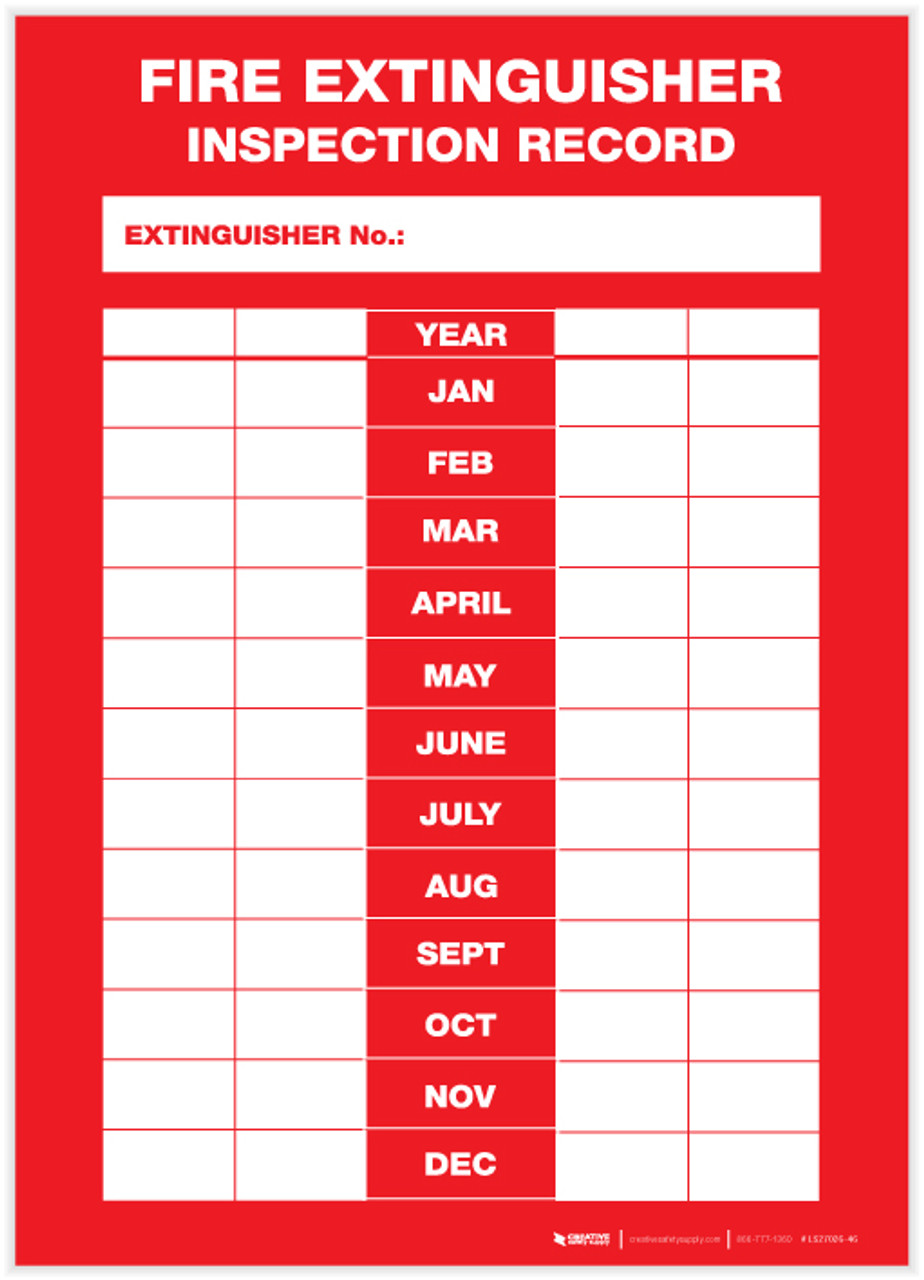 fire extinguisher inspection labels