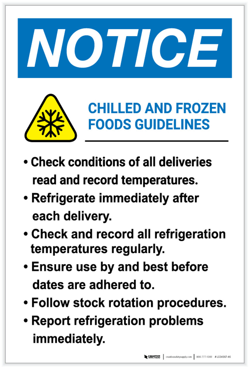 Keep cool. Do not freeze. Food package label, storage instruction