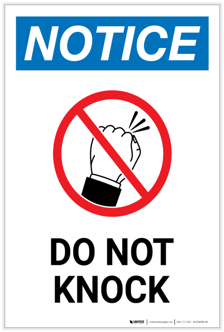 Notice: Do Not Knock with Icon - Label notice-do-not-knock-with-icon-label