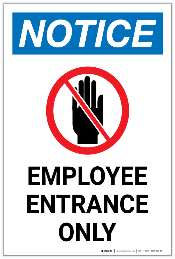 no entry staff only printable sign