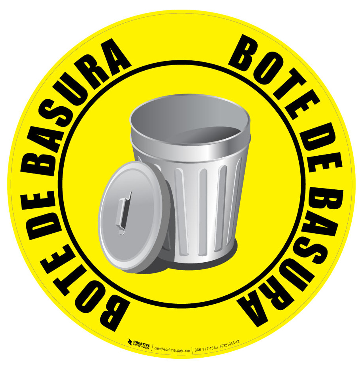 Bote de Basura (Trash Can) Floor Sign