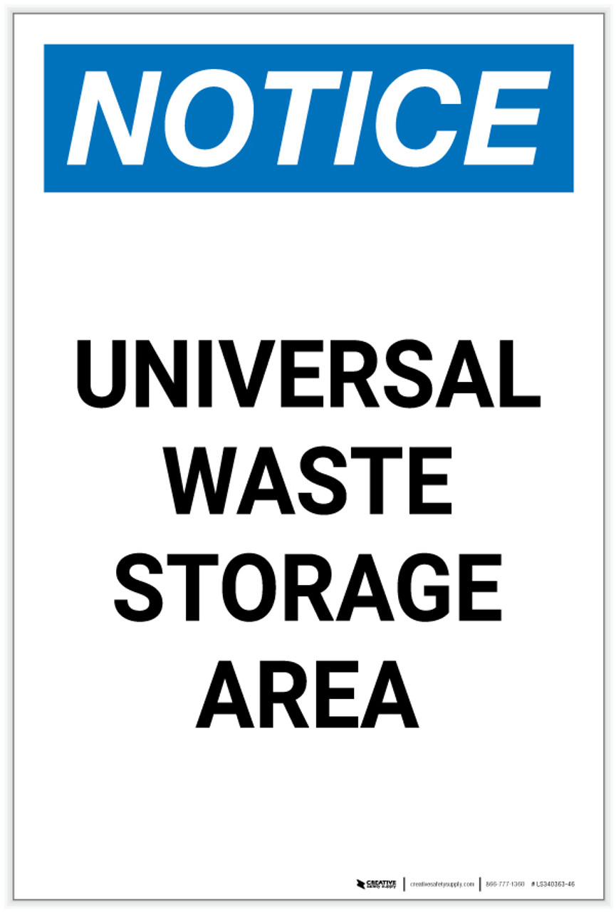 Notice: Universal Waste Storage Area Spanish Portrait - Label notice-universal-waste-storage-area-spanish-portrait-label