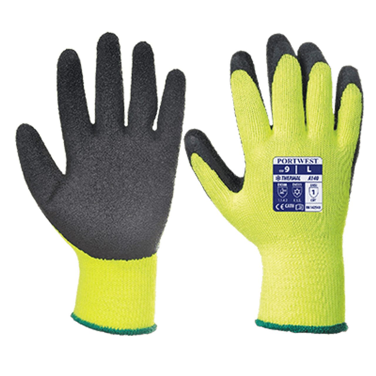 Portwest A140 Thermal Grip Glove Black, Large