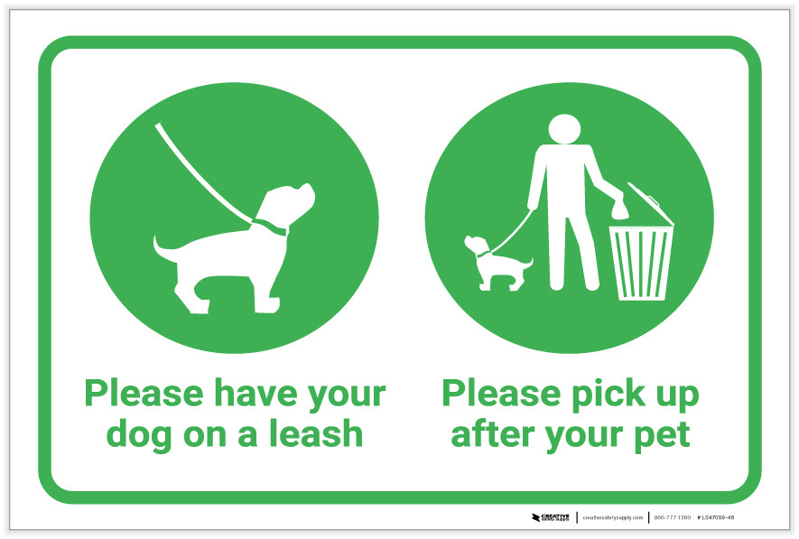 Tenga a su perro con correa y recoja los desechos de su mascota