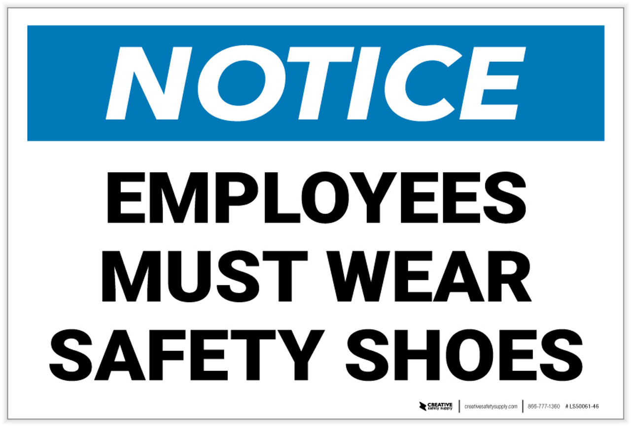 wear safety shoes