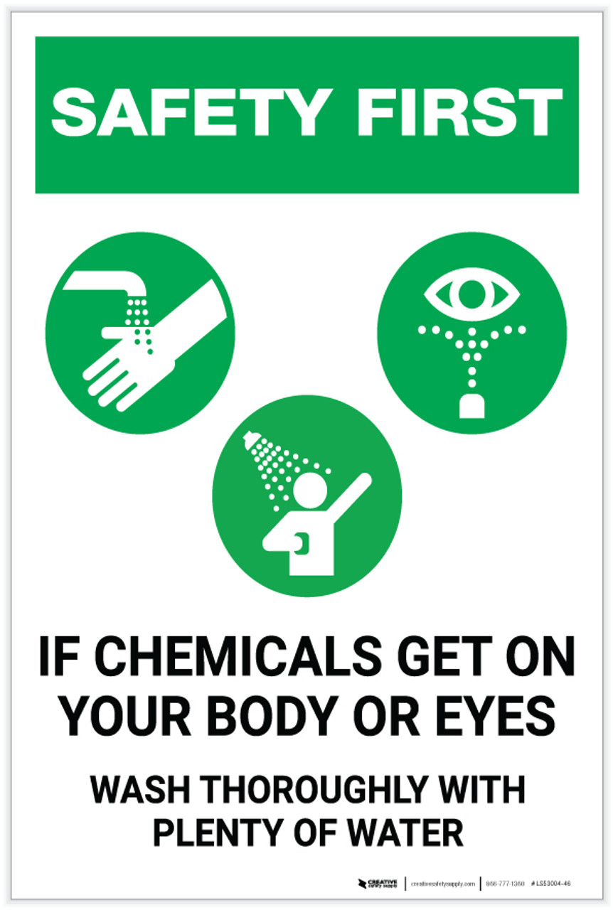Safety First: Chemical Hazard - Wash Thoroughly - Label ...