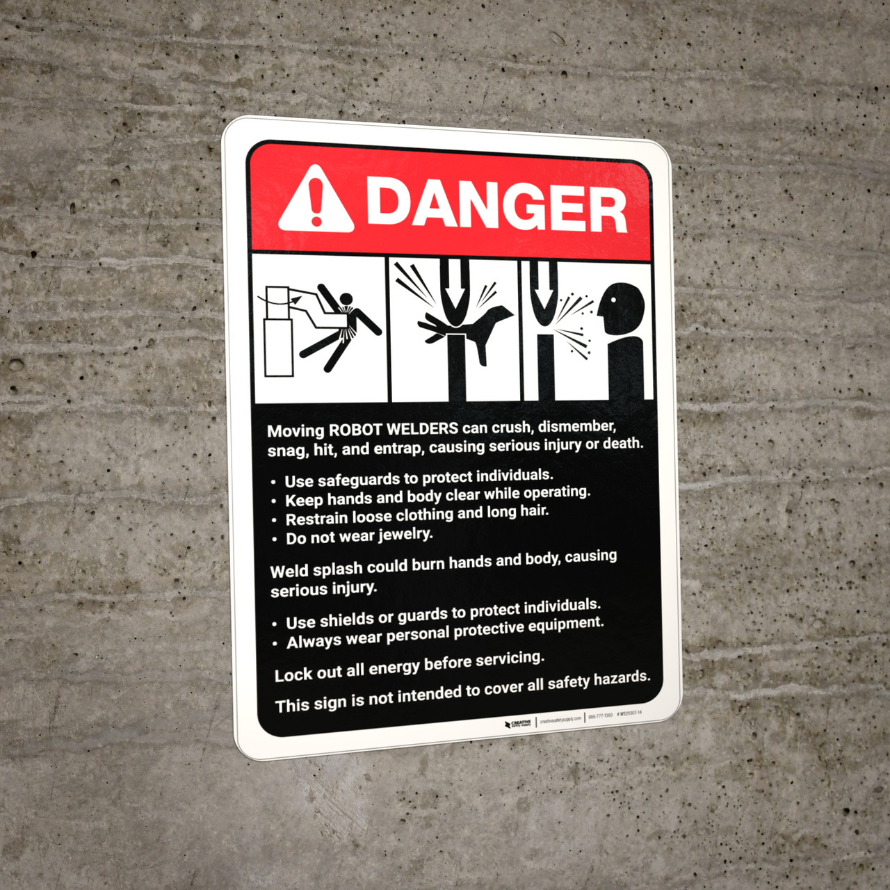 Danger: Robot Welders Machine Guidelines ANSI - Wall Sign | Creative ...