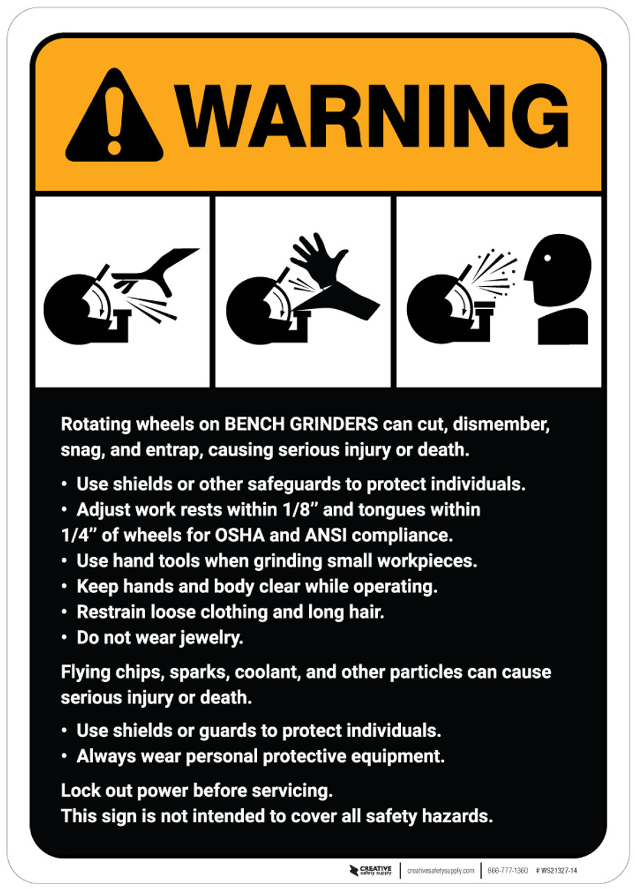 Grinders In Construction Zones Can Be Dangerous, And Sometimes People Need  To Be Reminded That Safety Comes Use This Danger Sign To Make Sure 