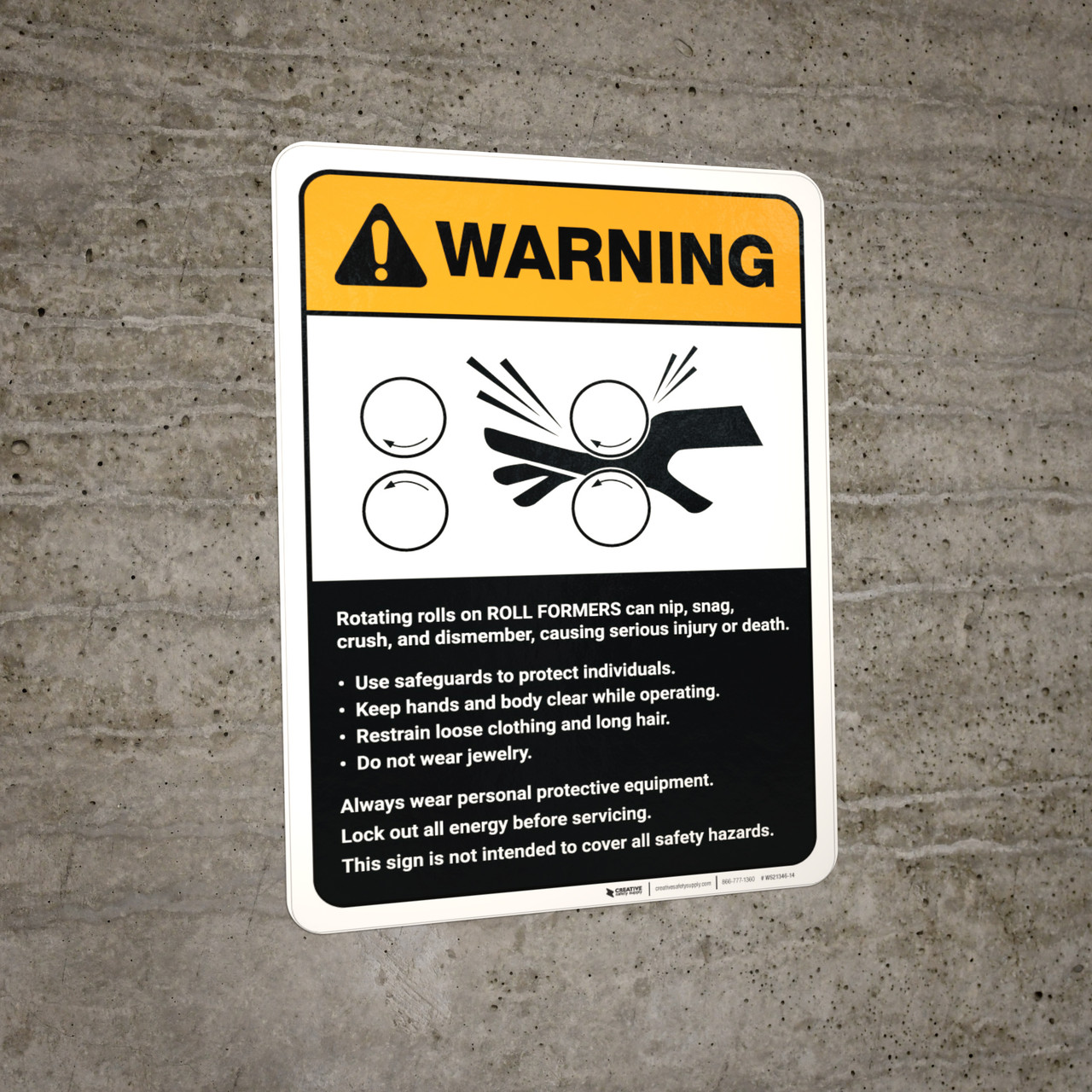 Warning: Roll Formers Guidelines ANSI - Wall Sign | Creative Safety Supply