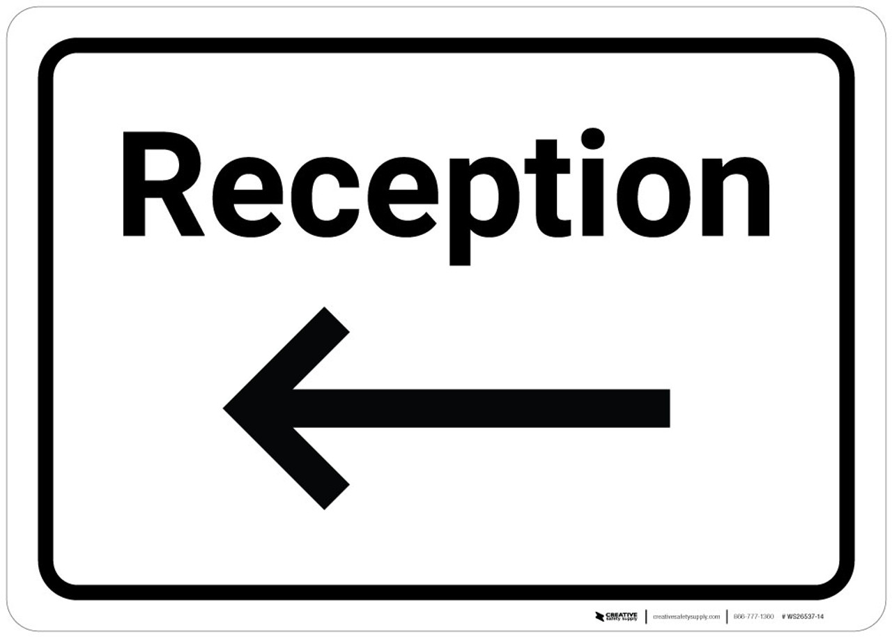 Reception Arrow Left Wall Sign Creative Safety Supply