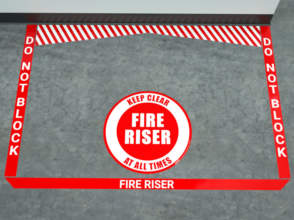 Fire Riser - Pre Made Floor Sign Bundle | Creative Safety Supply