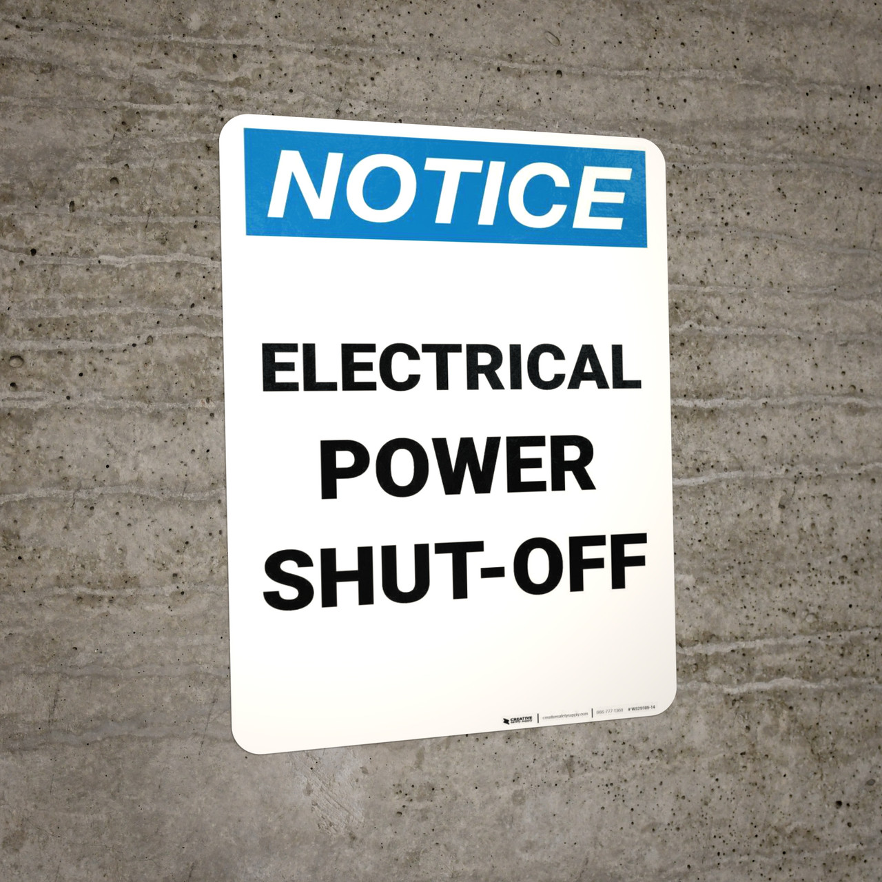 Notice Electrical Power ShutOff Portrait Creative Safety Supply