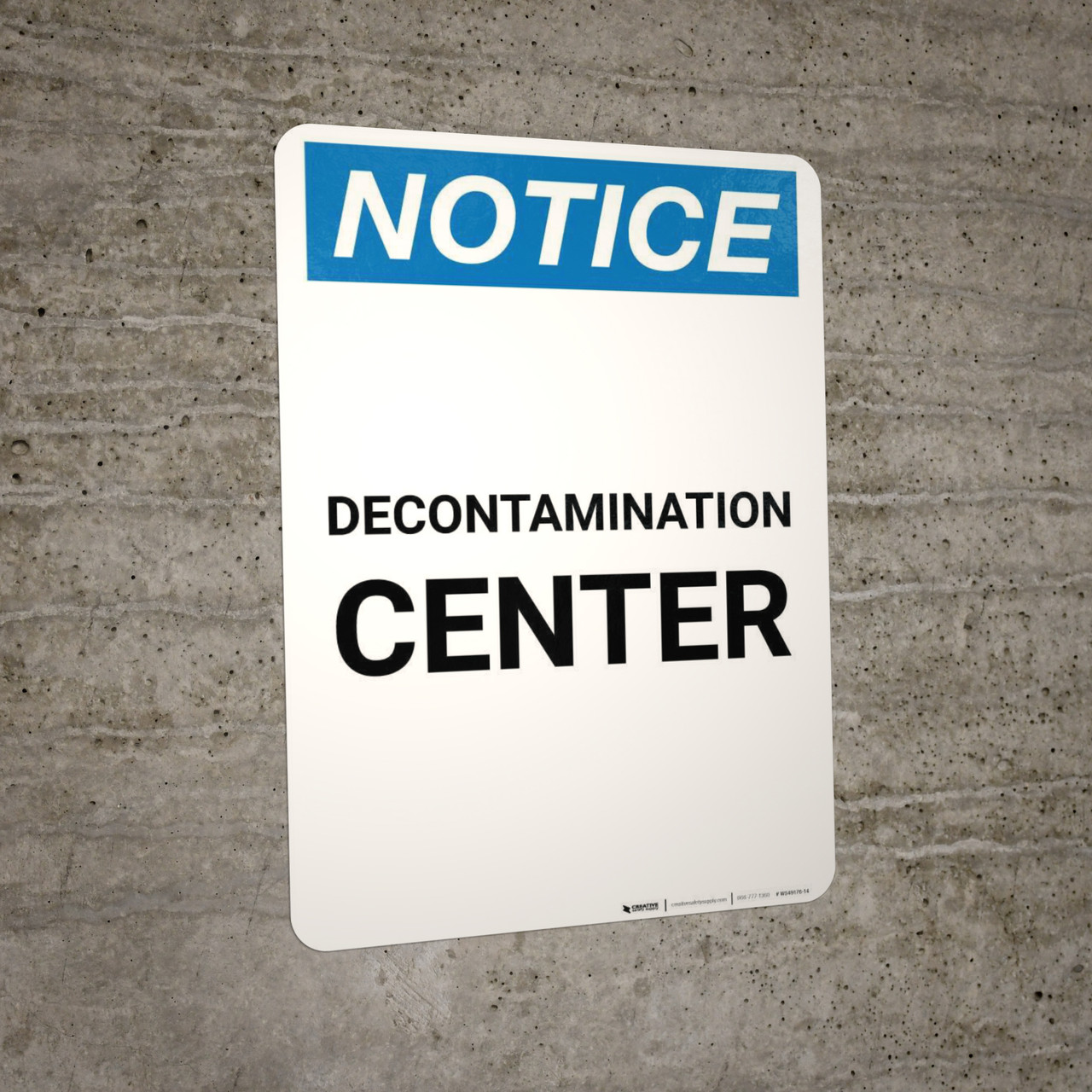 Notice: Decontamination Center Portrait | Creative Safety Supply