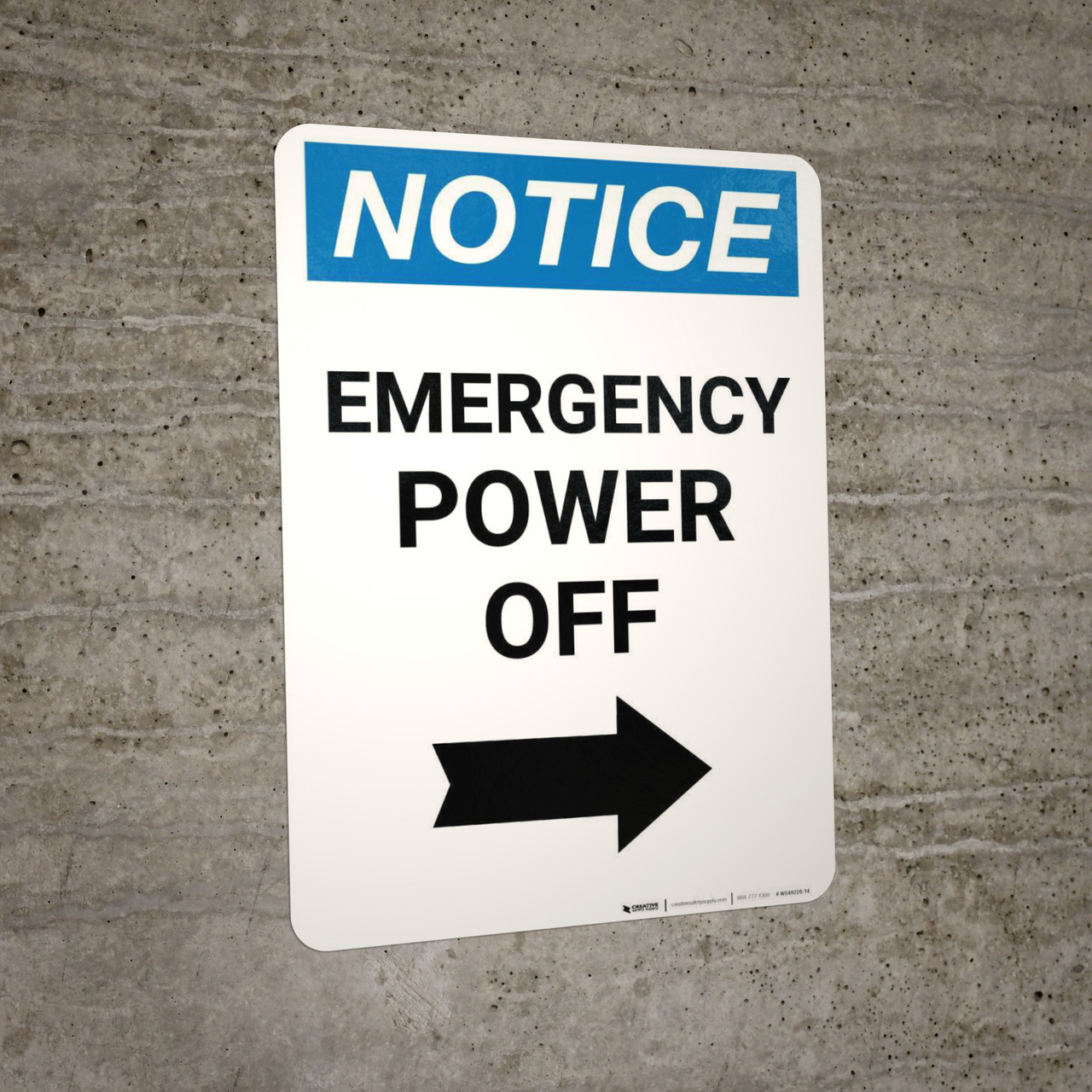 Notice: Emergency Power Off Portrait | Creative Safety Supply
