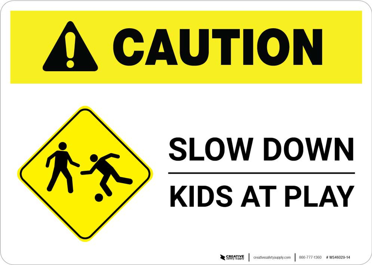 Pedestrians Children Crossing Sign Symbol - Triangle Shape, SKU: K