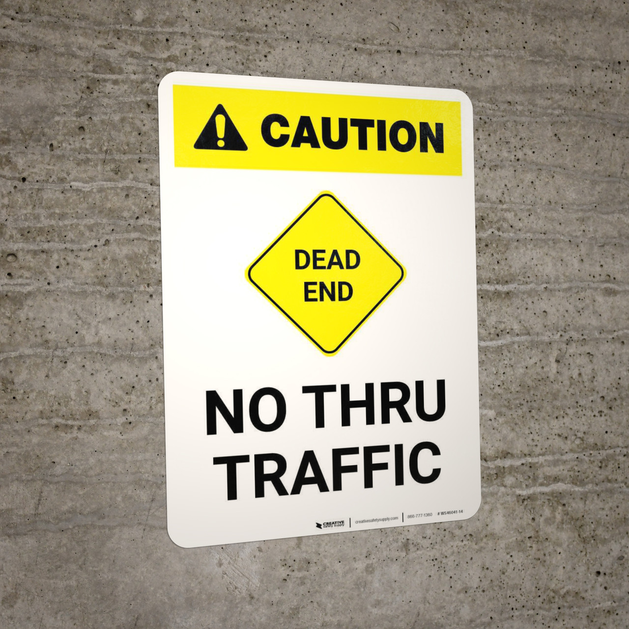 Aluminiumschild 'Dead End – No Thru Traffic' – 35,6 X 25,4 Cm, Wetterfest, UV-beständig, Mit Bohrungen