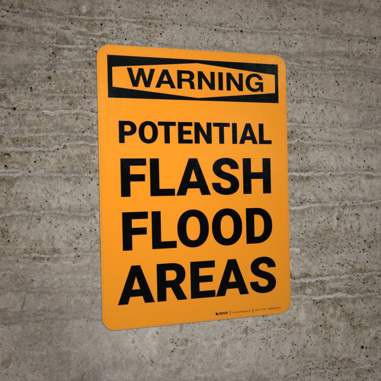 Warning Potential Flash Flood Areas Portrait Creative Safety Supply 4326