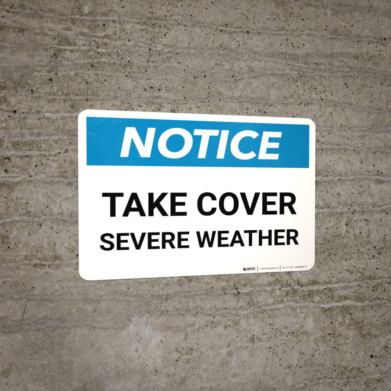 Notice Take This Stairwell Down To Tornado Shelter with Icon Landscape