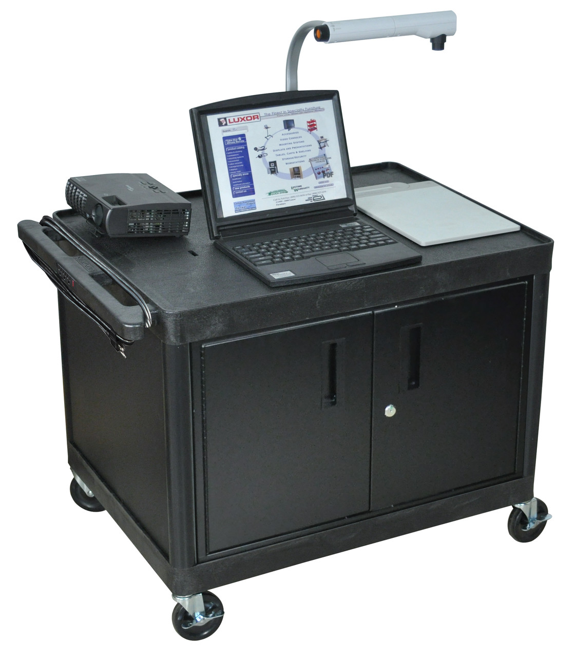 Luxor Av Cart With Locking Cabinet 27 H Creative Safety Supply