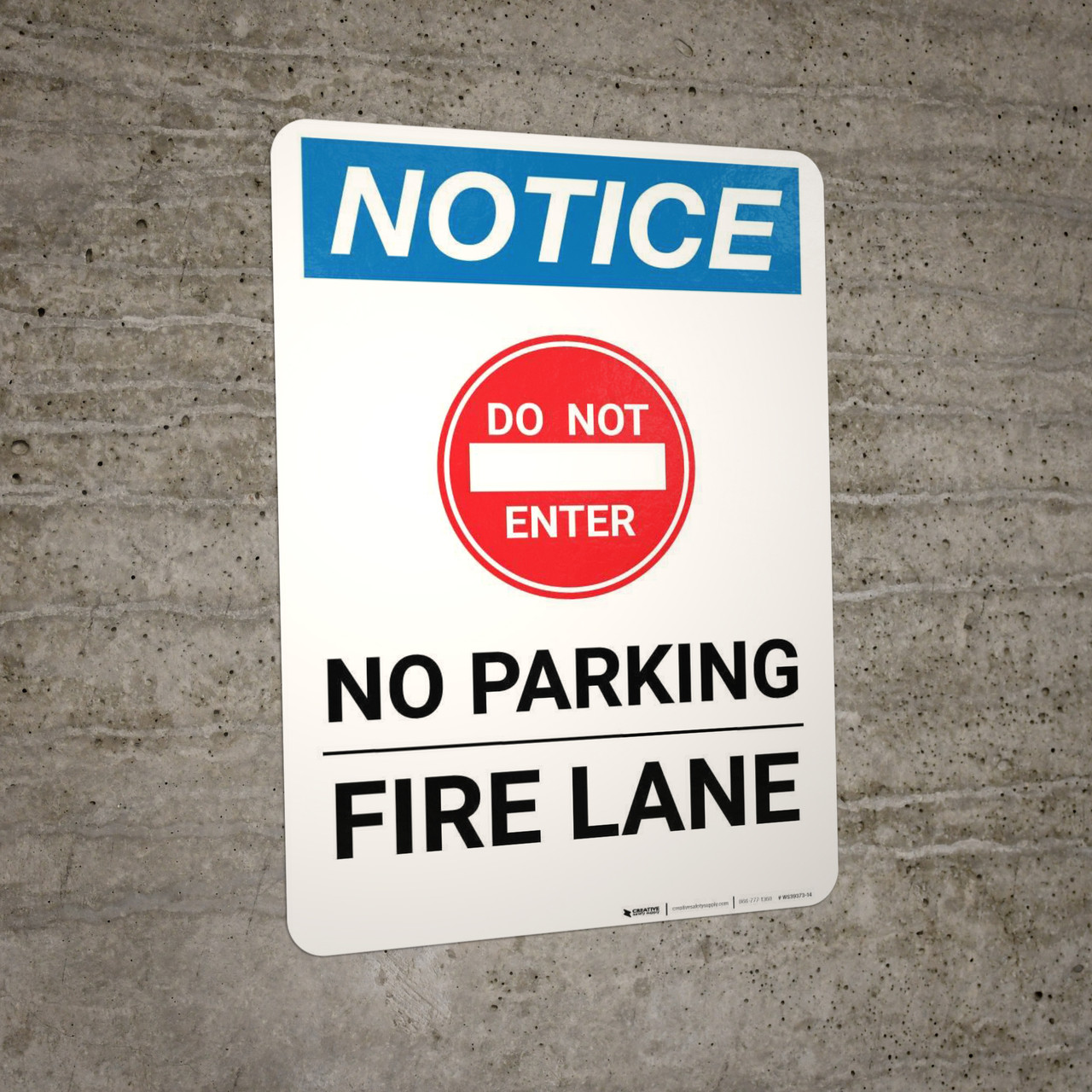 Notice: Do Not Enter - No Parking - Fire Lane with Icon Portrait