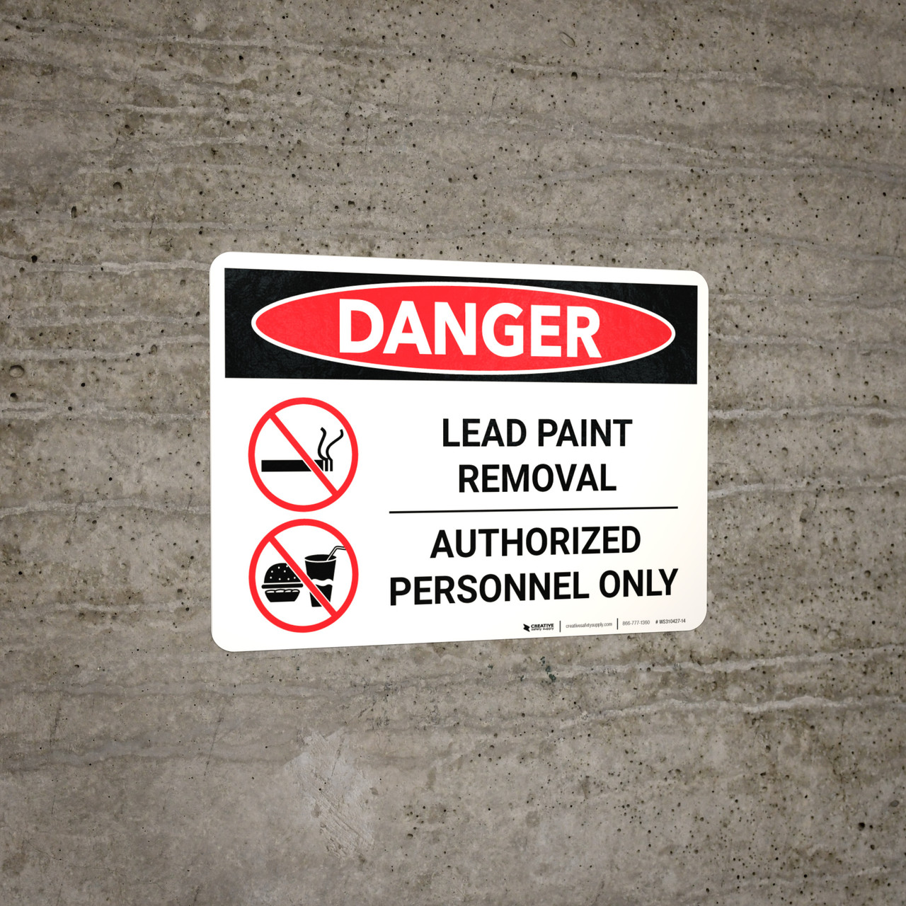 Danger Lead Paint Removal Authorized Personnel Only with Icons Landscape
